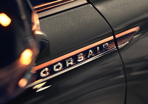 The stylish chrome badge reading “CORSAIR” is shown on the exterior of the vehicle. | Mike Reichenbach Lincoln in Florence SC